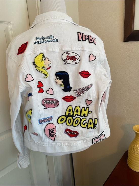Rachel Antonoff Jackets & Blazers - Rachel Antonoff Betty and Veronica White Denim Jacket with Colorful Comic Patc